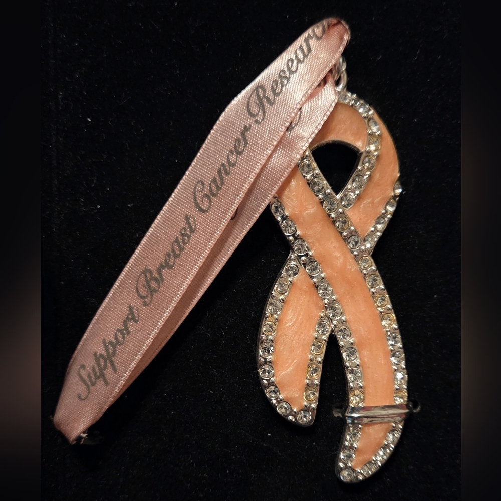 Harvey Lewis 3.5" Silver Plated Swarovski Element Support Breast Cancer Research